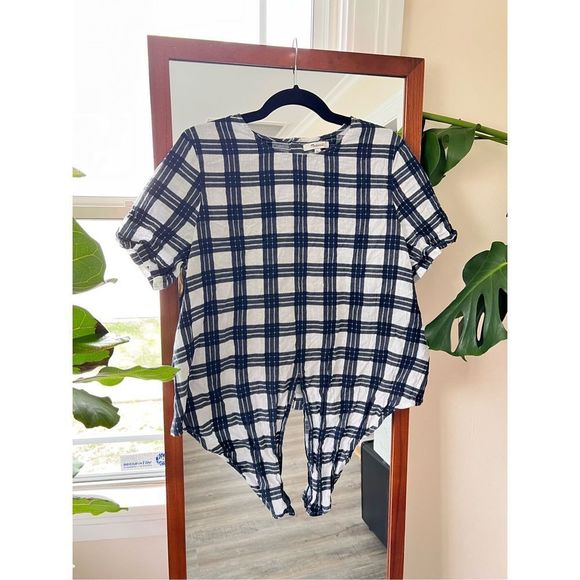MADEWELL // Plaid Button-Back Tie Tee XL - Picture 3 of 5